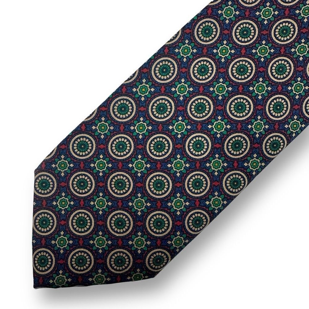 Christopher Hayes‎ Men's Necktie Multicolored Mandala Paisley Print 100% Silk
